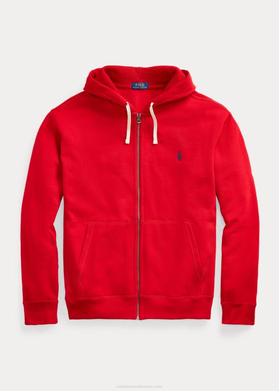 rl2000 rød Mænd Ralph Lauren fleece hættetrøje med fuld lynlås Z426B1666