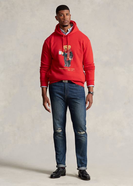 rl 2000 rød Mænd Ralph Lauren månenytår polobjørn hættetrøje Z426B1929