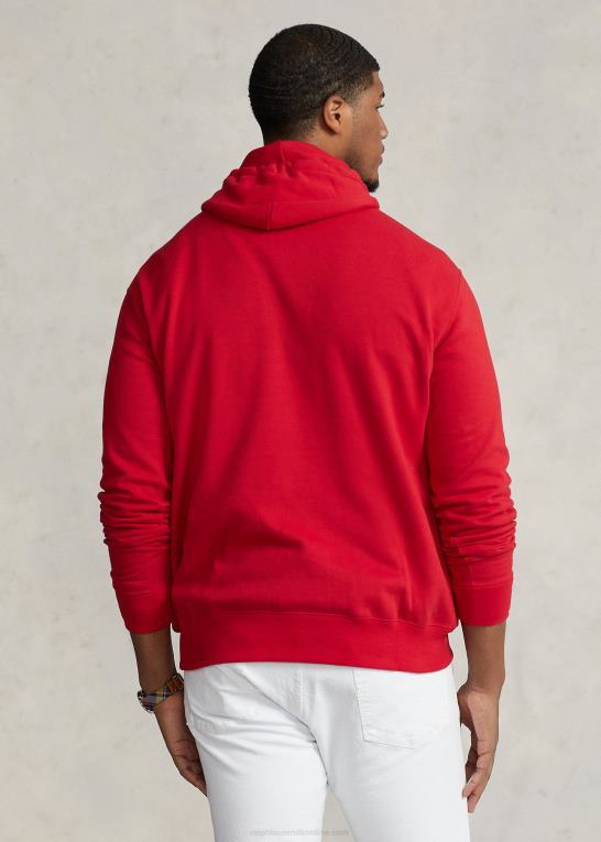 rl 2000 rød Mænd Ralph Lauren stor pony crest fleece hættetrøje Z426B1629