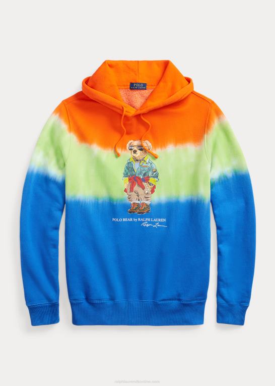 safir Mænd Ralph Lauren polo bear tie-dye fleece hættetrøje Z426B8605