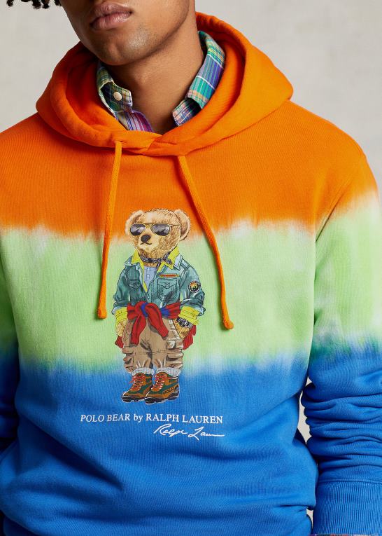 safir Mænd Ralph Lauren polo bear tie-dye fleece hættetrøje Z426B8605