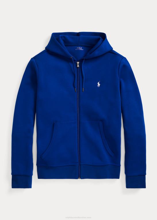 safir stjerne Mænd Ralph Lauren dobbeltstrikket hættetrøje med fuld lynlås Z426B1608