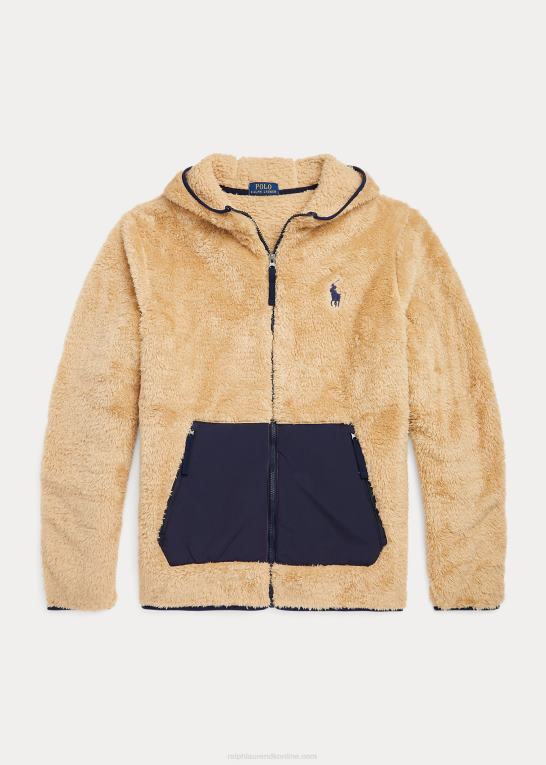 sandklit/newport flåde Mænd Ralph Lauren pile fleece hættetrøje med fuld lynlås Z426B1184