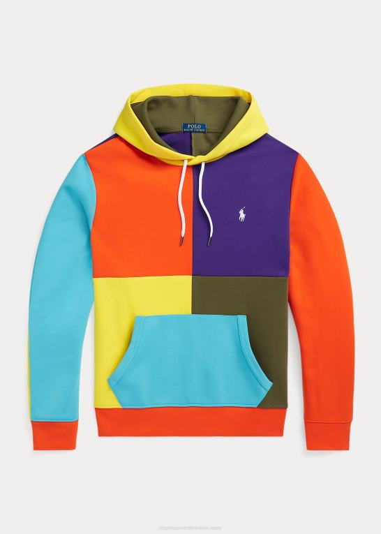 sejlende orange multi Mænd Ralph Lauren vandafvisende dobbeltstrikket hættetrøje Z426B1219