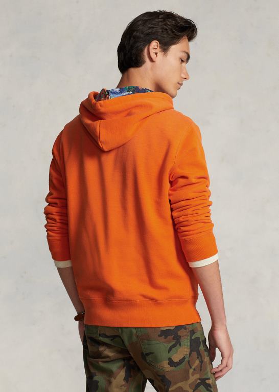 sejler orange Mænd Ralph Lauren hættetrøje i fleece med kvart lynlås Z426B8673