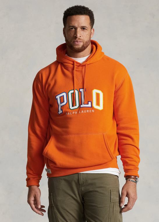 sejler orange Mænd Ralph Lauren rl fleece logo hættetrøjen Z426B1808
