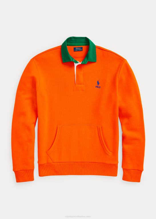 sejler orange Mænd Ralph Lauren rugby sweatshirt i fleece med kontrastkrave Z426B8530
