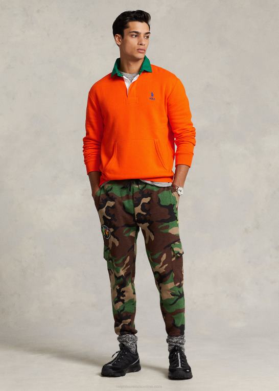 sejler orange Mænd Ralph Lauren rugby sweatshirt i fleece med kontrastkrave Z426B8530