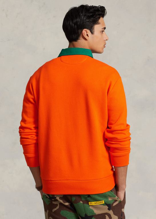 sejler orange Mænd Ralph Lauren rugby sweatshirt i fleece med kontrastkrave Z426B8530