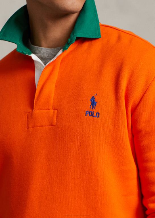 sejler orange Mænd Ralph Lauren rugby sweatshirt i fleece med kontrastkrave Z426B8530