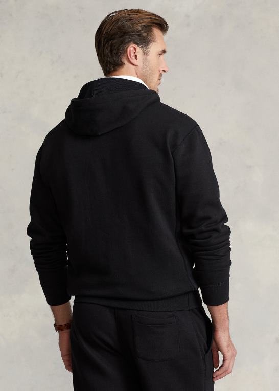 sort Mænd Ralph Lauren fleece hættetrøje med fuld lynlås Z426B1665
