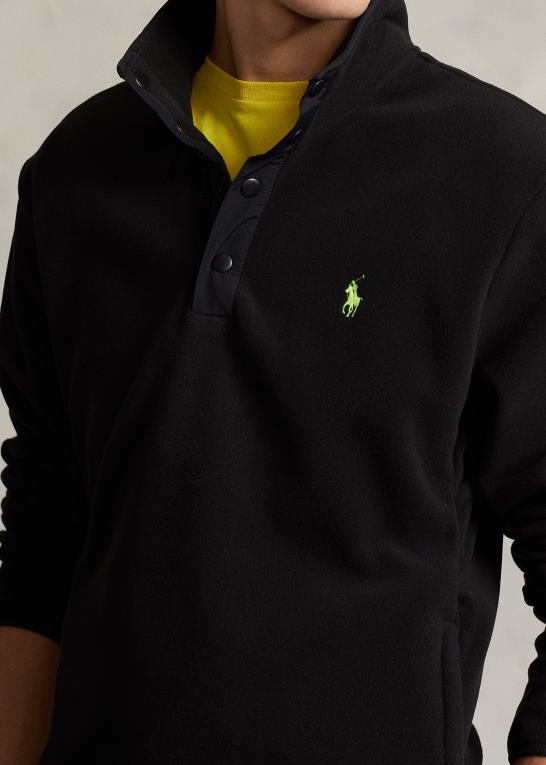 sort Mænd Ralph Lauren mockneck pullover i børstet fleece Z426B8664