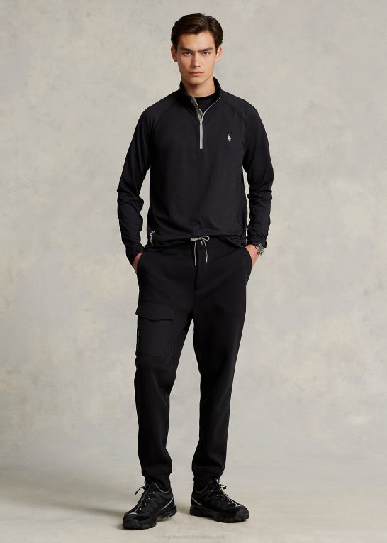 sort Mænd Ralph Lauren performance jersey pullover med kvart lynlås Z426B1026