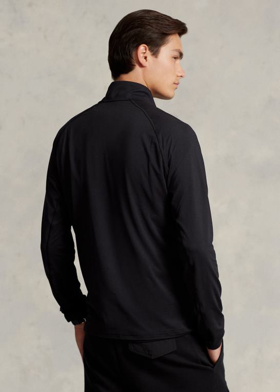 sort Mænd Ralph Lauren performance jersey pullover med kvart lynlås Z426B1026