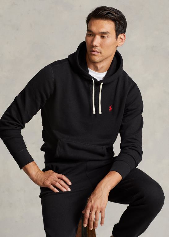 sort Mænd Ralph Lauren rl fleece hættetrøjen Z426B399
