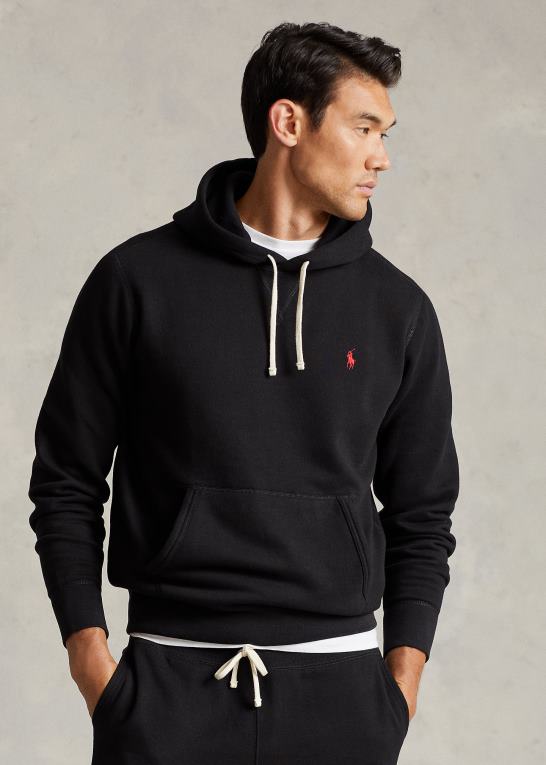 sort Mænd Ralph Lauren rl fleece hættetrøjen Z426B399