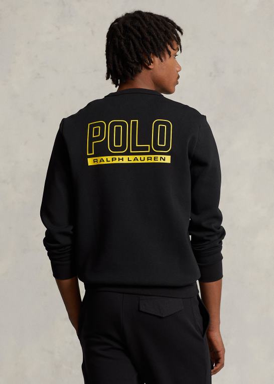 sort Mænd Ralph Lauren stor pony dobbeltstrikket sweatshirt Z426B8496