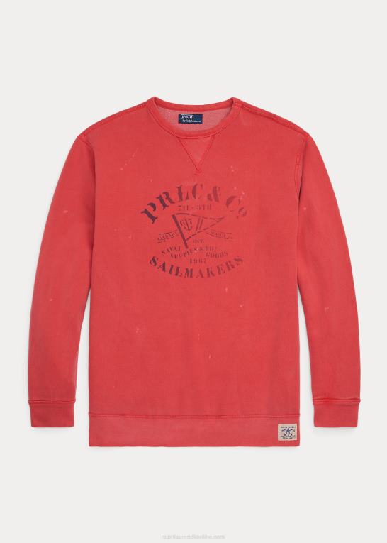 stolpe rød Mænd Ralph Lauren fleece grafisk sweatshirt Z426B1331
