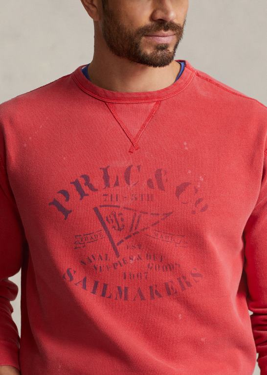 stolpe rød Mænd Ralph Lauren fleece grafisk sweatshirt Z426B1331