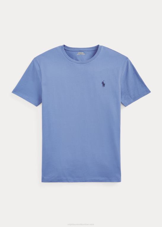 Nimes blå Mænd Ralph Lauren jersey t-shirt med rund hals - alle passer Z426B173
