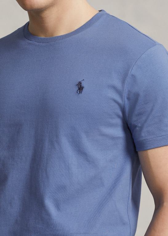 Nimes blå Mænd Ralph Lauren jersey t-shirt med rund hals - alle passer Z426B173