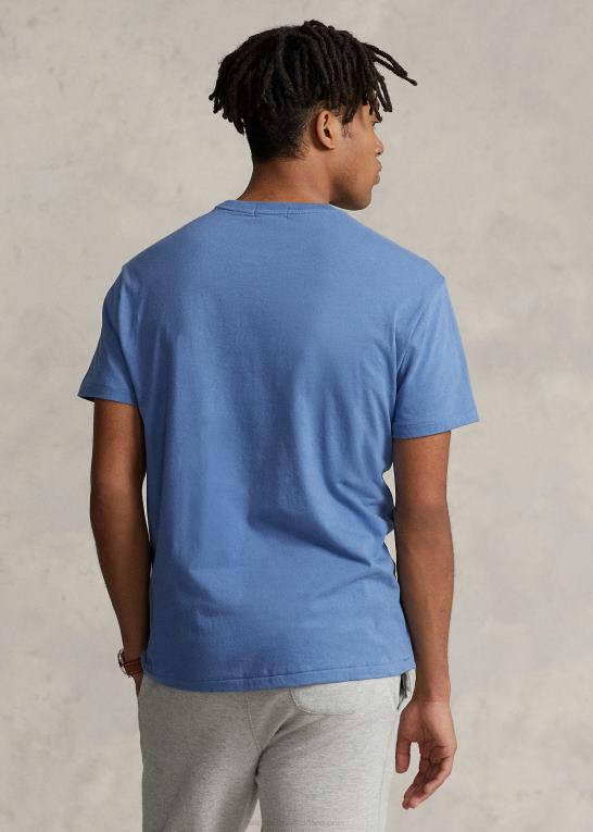 Nimes blå Mænd Ralph Lauren klassisk pasform stor ponyjersey t-shirt Z426B350