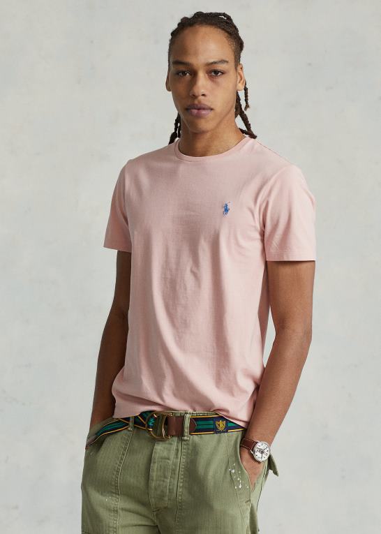 adirondack rose Mænd Ralph Lauren jersey t-shirt med rund hals - alle passer Z426B177