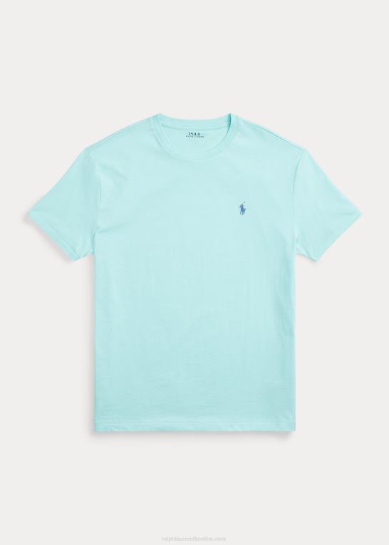 ø aqua Mænd Ralph Lauren jersey t-shirt med rund hals - alle passer Z426B170