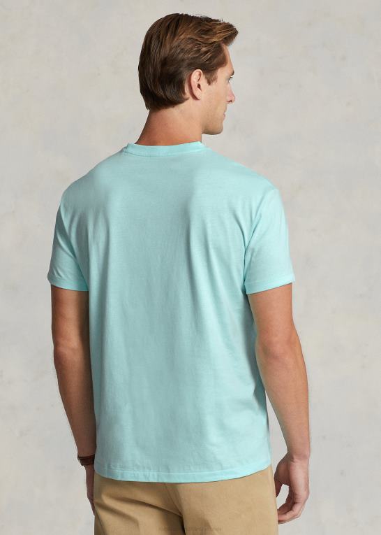 ø aqua Mænd Ralph Lauren jersey t-shirt med rund hals - alle passer Z426B170