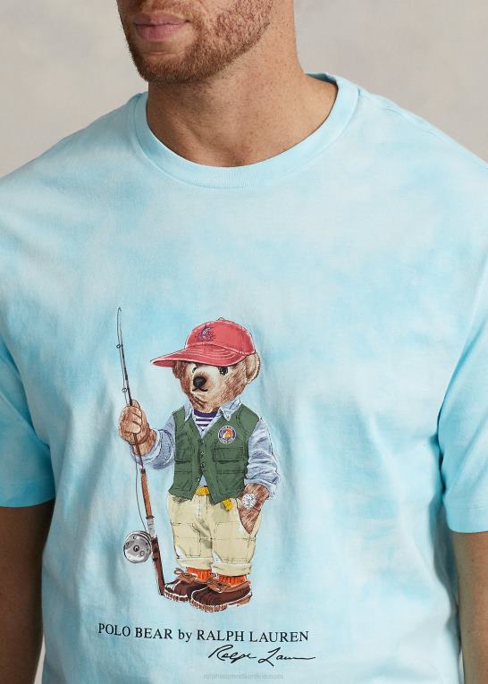 ø aquabjørn Mænd Ralph Lauren polo bear tie-dye jersey t-shirt Z426B1813
