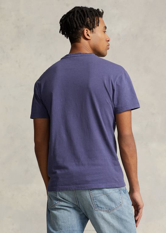bådehus flåde Mænd Ralph Lauren klassisk pasform bomuld-linned lomme t-shirt Z426B372