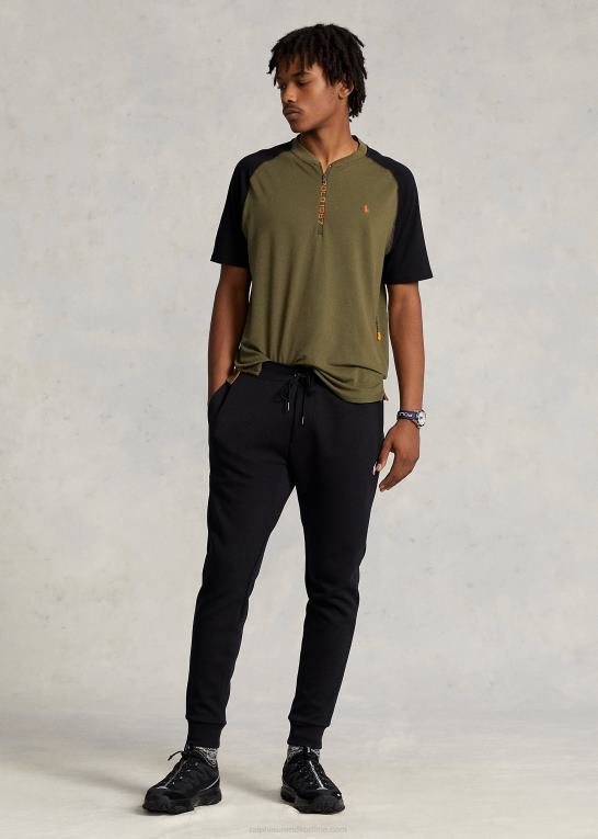 baldakin oliven/sort Mænd Ralph Lauren brugerdefineret slim fit performance jersey skjorte Z426B8462