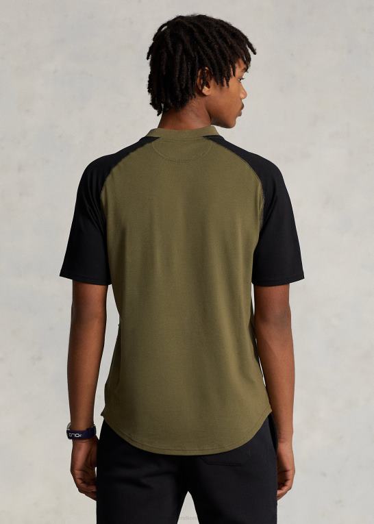 baldakin oliven/sort Mænd Ralph Lauren brugerdefineret slim fit performance jersey skjorte Z426B8462