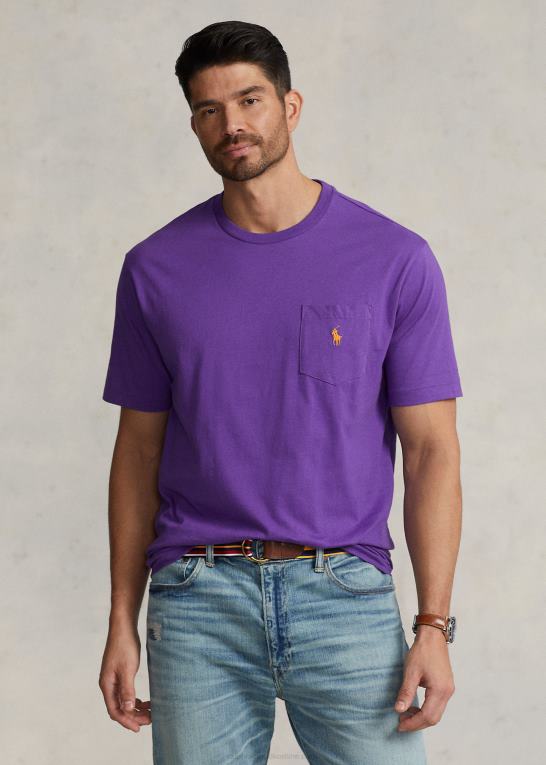 binde lilla Mænd Ralph Lauren jersey lomme t-shirt Z426B1856