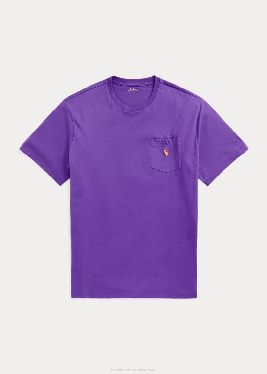 binde lilla Mænd Ralph Lauren jersey lomme t-shirt Z426B1856