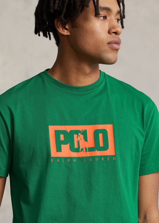 bjergskråning grøn Mænd Ralph Lauren klassisk pasform logo jersey t-shirt Z426B499