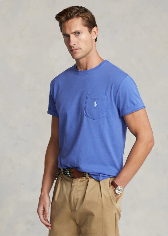 blå Mænd Ralph Lauren jersey lomme t-shirt - alle passer Z426B245