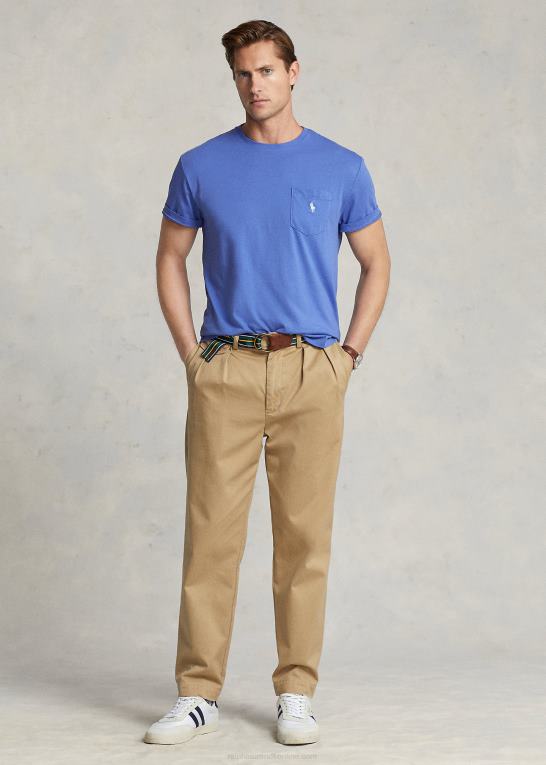 blå Mænd Ralph Lauren jersey lomme t-shirt - alle passer Z426B245