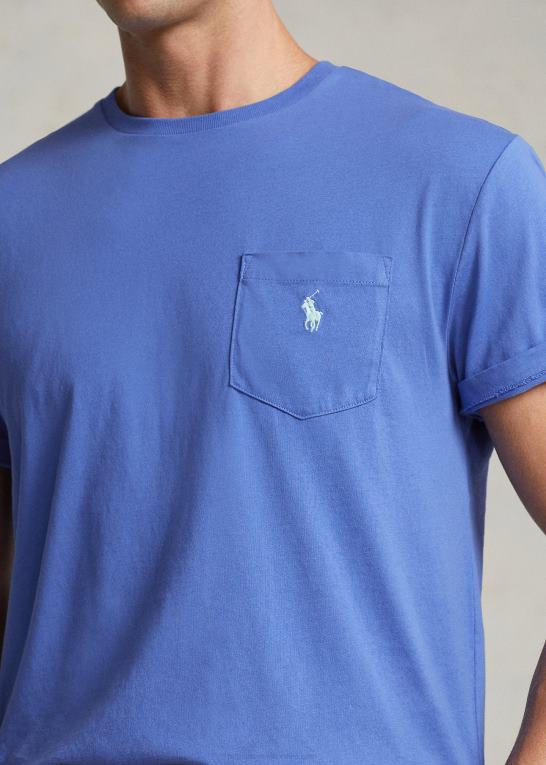 blå Mænd Ralph Lauren jersey lomme t-shirt - alle passer Z426B245
