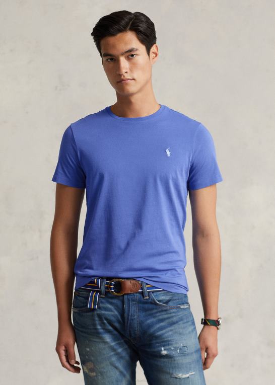 blå Mænd Ralph Lauren jersey t-shirt med rund hals - alle passer Z426B172