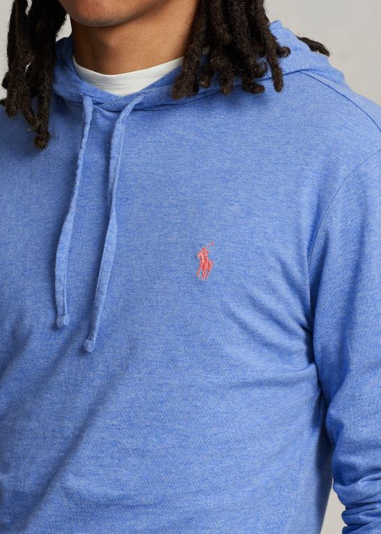 blød kongelyng Mænd Ralph Lauren jersey t-shirt med hætte Z426B308