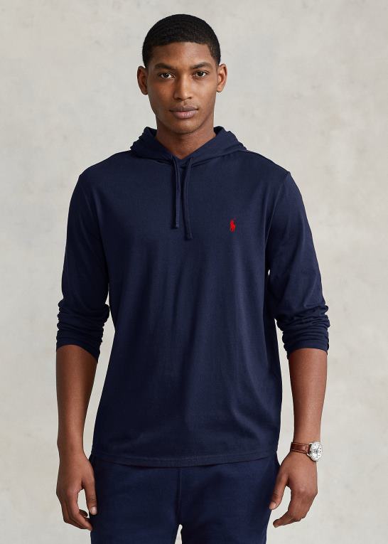 blæk Mænd Ralph Lauren jersey t-shirt med hætte Z426B304