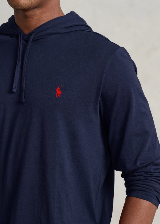 blæk Mænd Ralph Lauren jersey t-shirt med hætte Z426B304