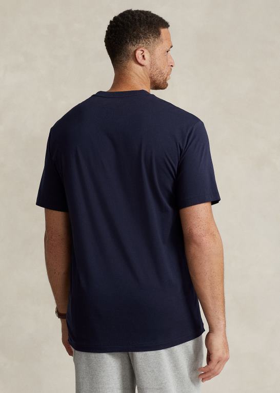 blæk Mænd Ralph Lauren jersey t-shirt med rund hals Z426B8713