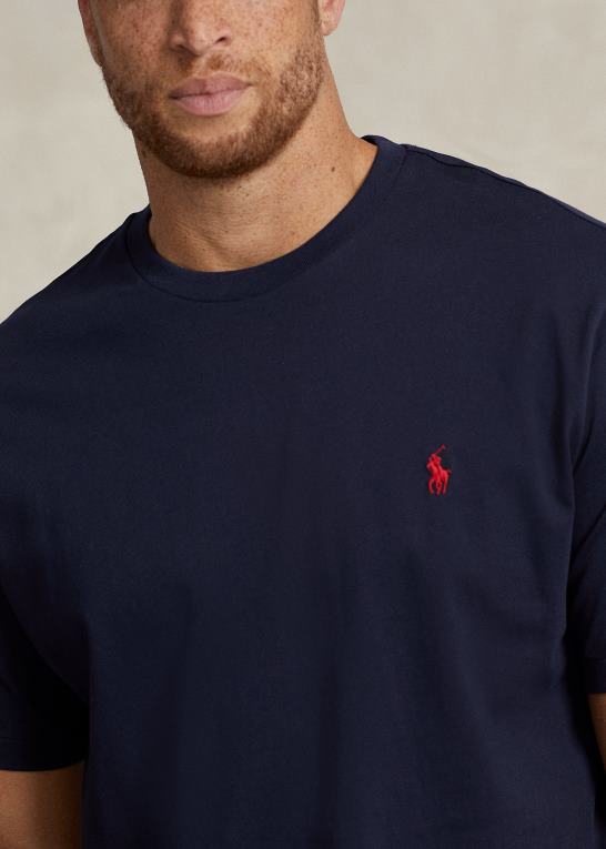blæk Mænd Ralph Lauren jersey t-shirt med rund hals Z426B8713