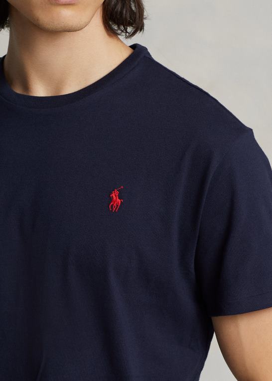 blæk Mænd Ralph Lauren jersey t-shirt med rund hals - alle passer Z426B176
