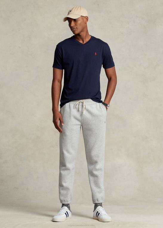 blæk Mænd Ralph Lauren klassisk pasform jersey t-shirt med v-hals Z426B215