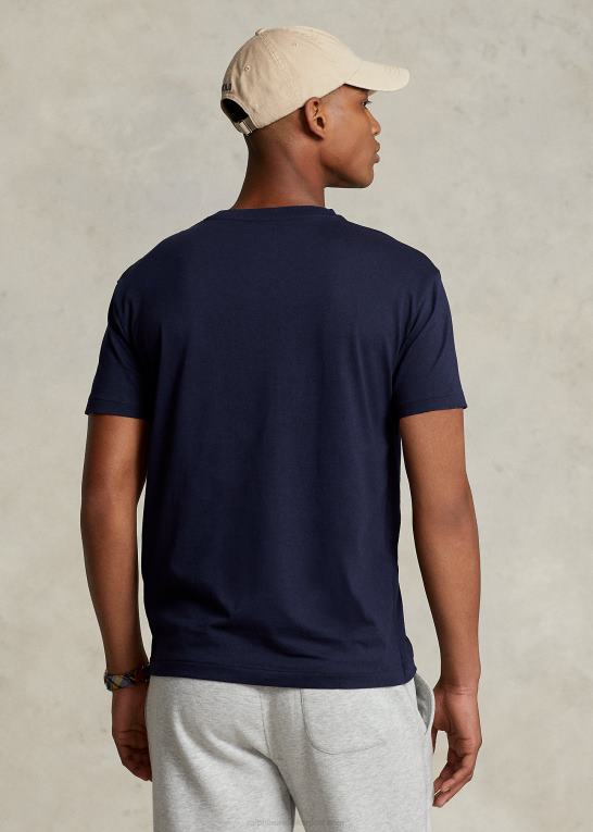 blæk Mænd Ralph Lauren klassisk pasform jersey t-shirt med v-hals Z426B215