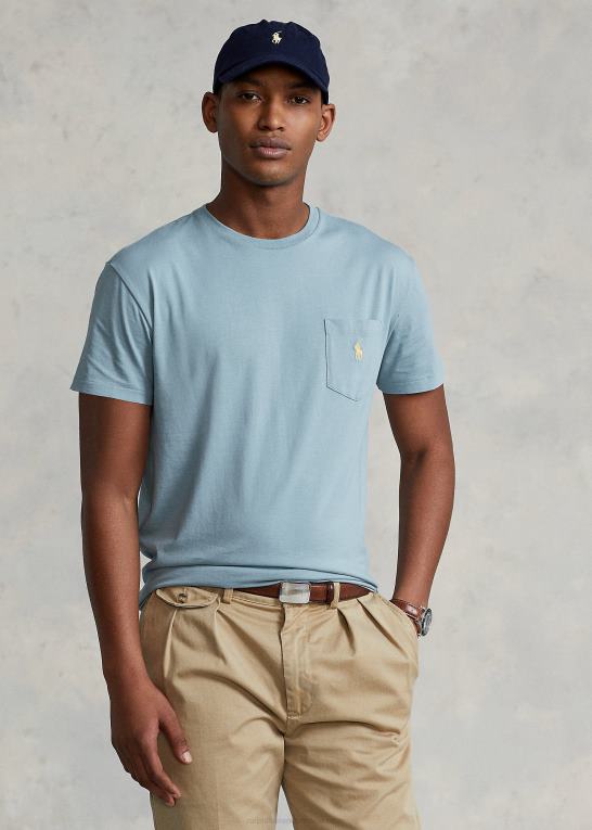 blå seddel Mænd Ralph Lauren jersey lomme t-shirt - alle passer Z426B244