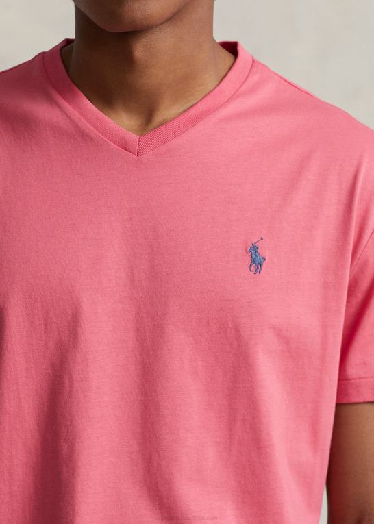 bleg rød Mænd Ralph Lauren klassisk pasform jersey t-shirt med v-hals Z426B209